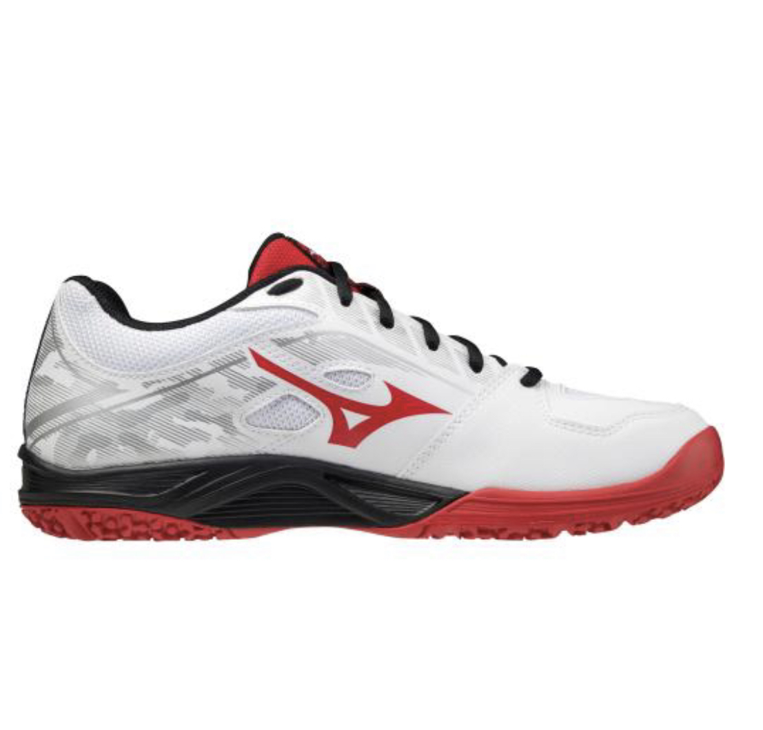テニスショップラリー / ｍizuno(ミズノ) 新入生用・初心者向け オムニ・クレーコート用 テニスシューズ ブレイクショット3OC[ユニセックス]  61GB2141(62)ホワイト×レッド×ブラック