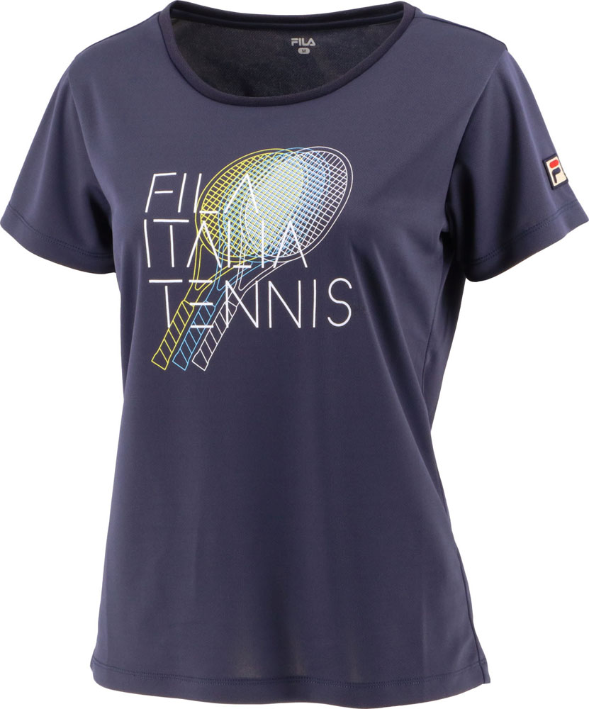 テニスショップラリー / 【クリアランスセール30％OFF】FILA フィラ レディース グラフィックTシャツ VL2474 (20)フィラネイビー  2022SS【ゆうパケット対応可】